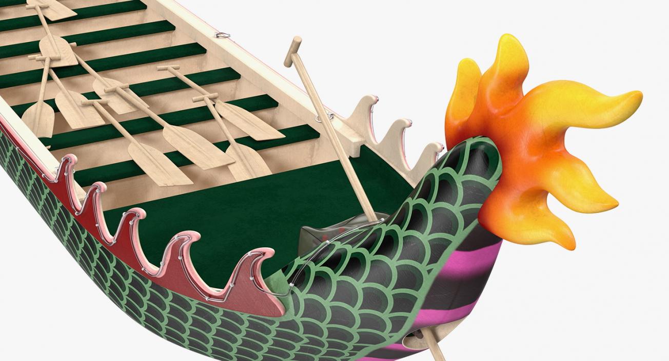 3D Colourful Dragon Boat