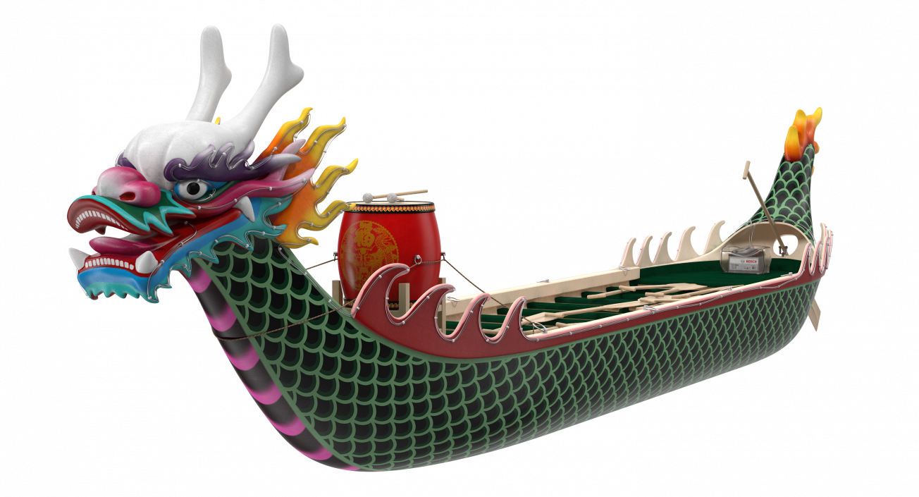 3D Colourful Dragon Boat