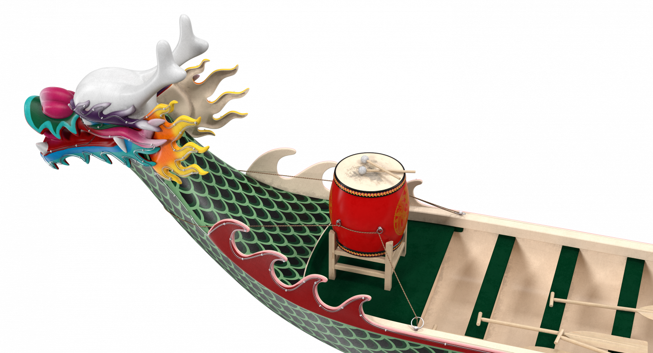 3D Colourful Dragon Boat