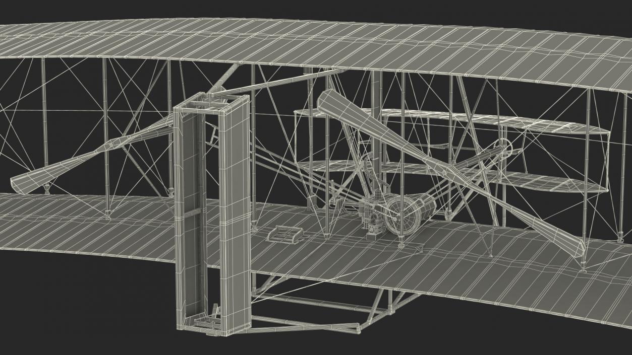 Wright Flyer Rigged 3D model