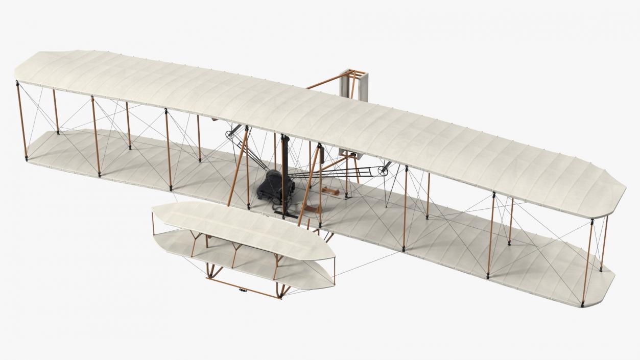 Wright Flyer Rigged 3D model