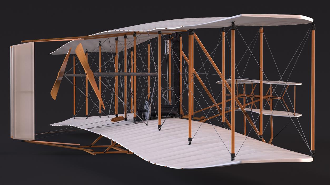 Wright Flyer Rigged 3D model