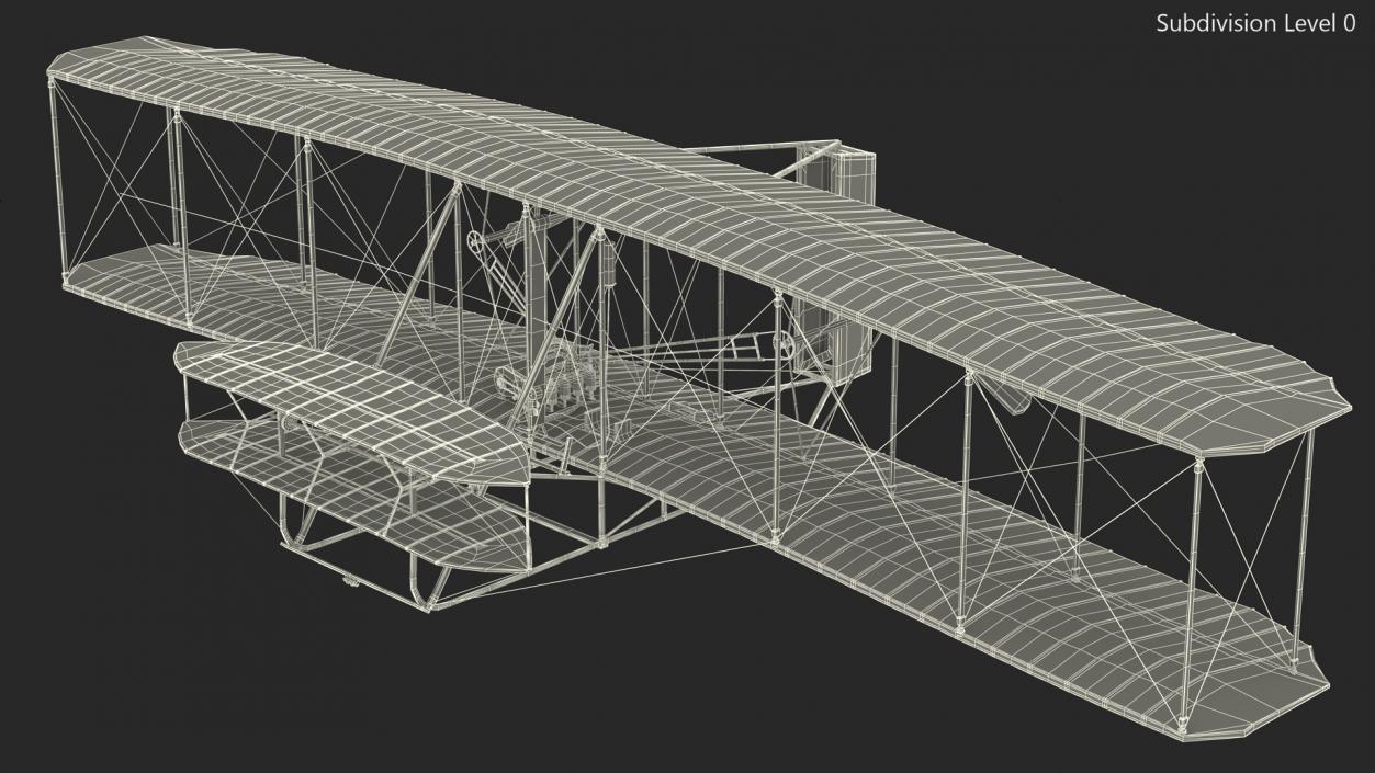 Wright Flyer Rigged 3D model