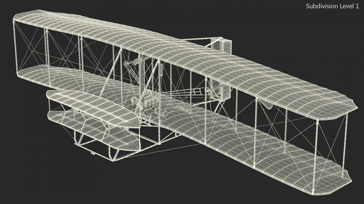 Wright Flyer Rigged 3D model