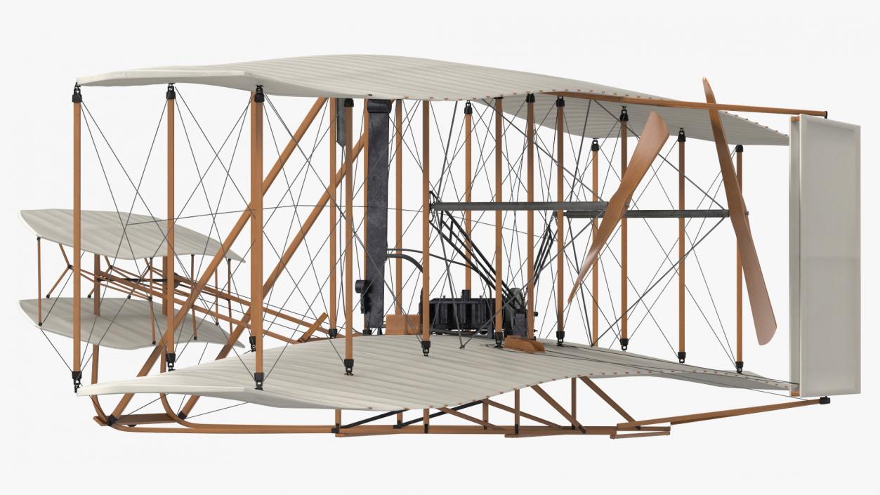 Wright Flyer Rigged 3D model