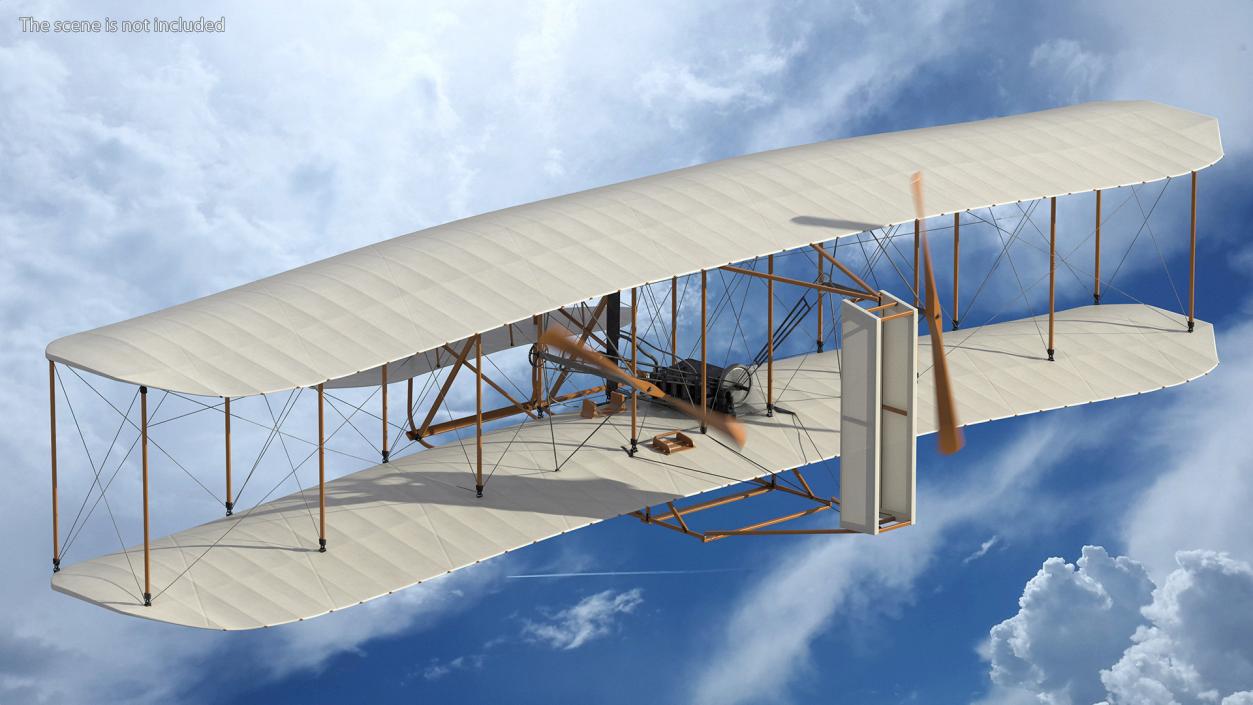 Wright Flyer Rigged 3D model