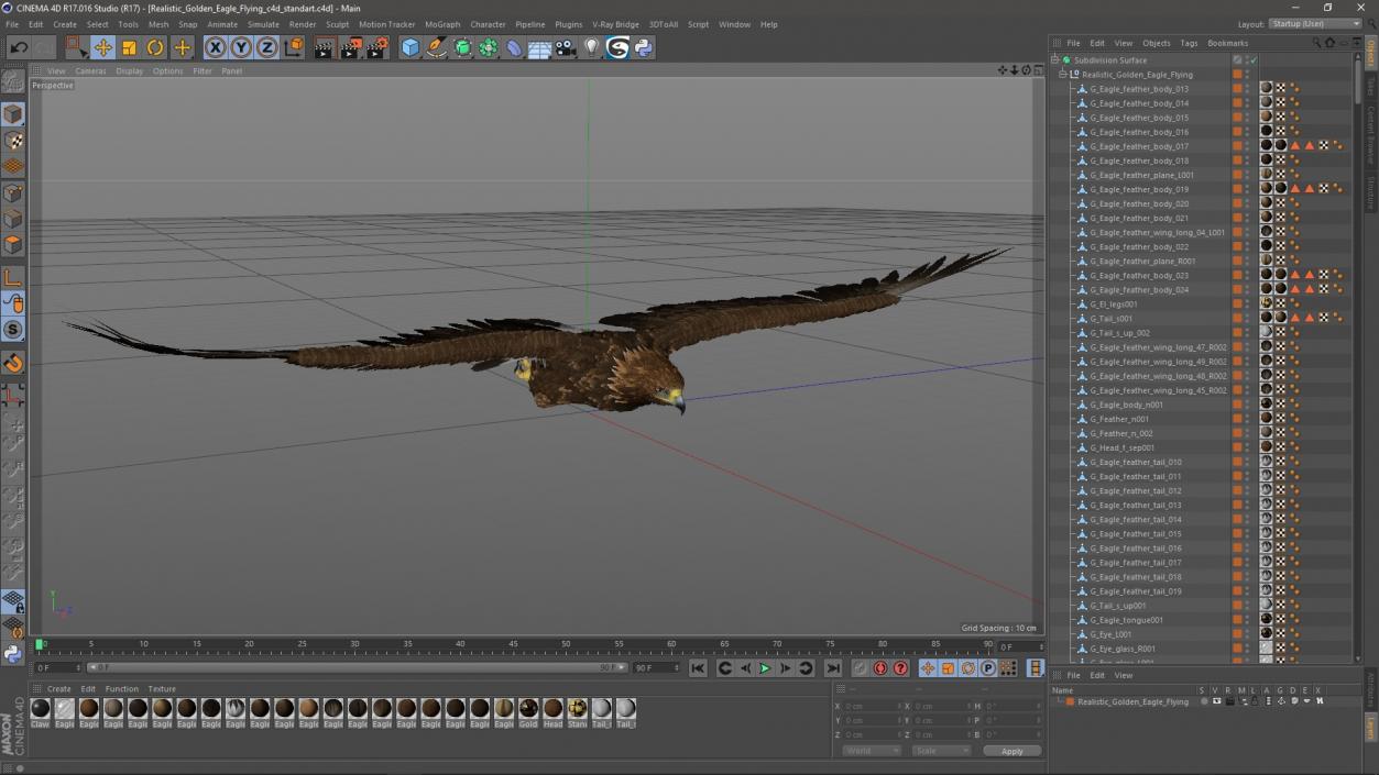 Realistic Golden Eagle Flying 3D model