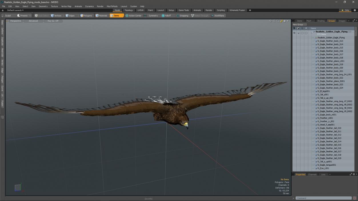 Realistic Golden Eagle Flying 3D model