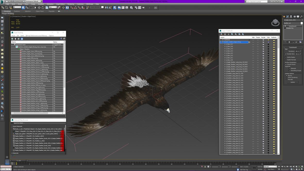 Realistic Golden Eagle Flying 3D model