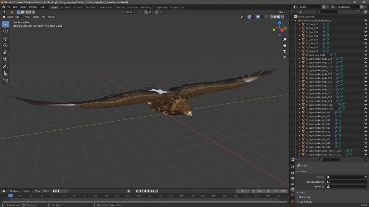 Realistic Golden Eagle Flying 3D model