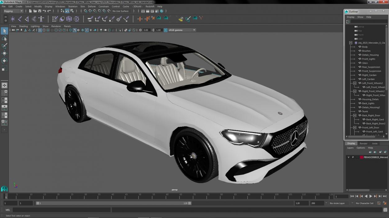 2023 Mercedes E-Class White 3D