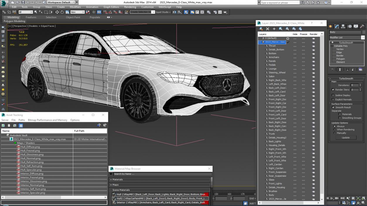 2023 Mercedes E-Class White 3D