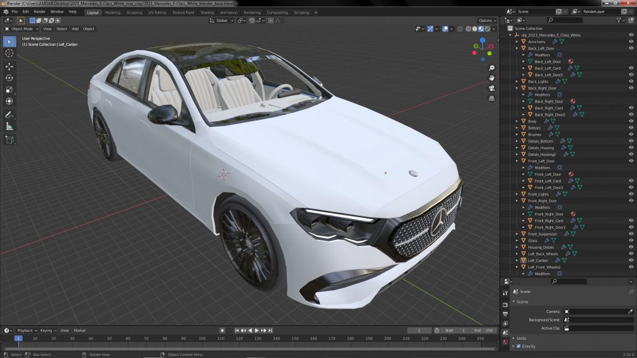 2023 Mercedes E-Class White 3D