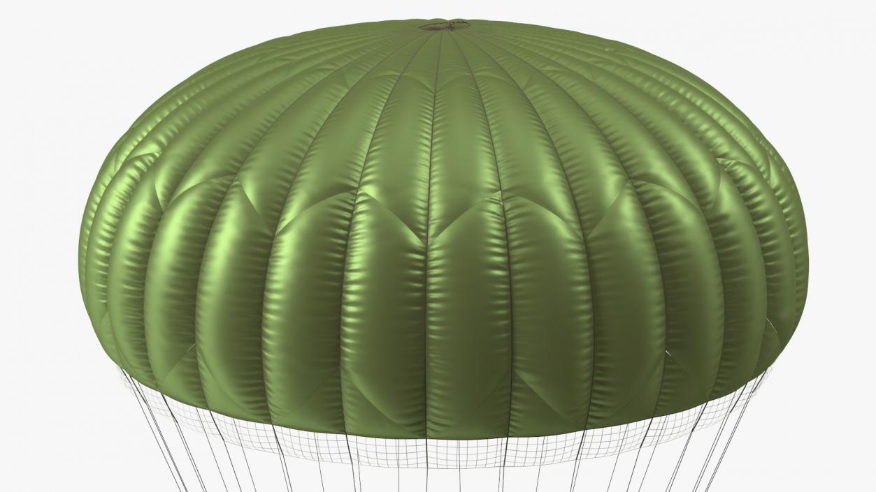 Parachute with US Military Pilot 2 3D model