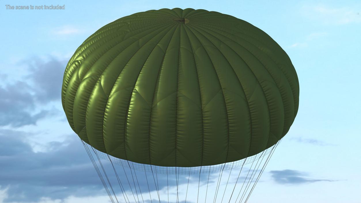 Parachute with US Military Pilot 2 3D model