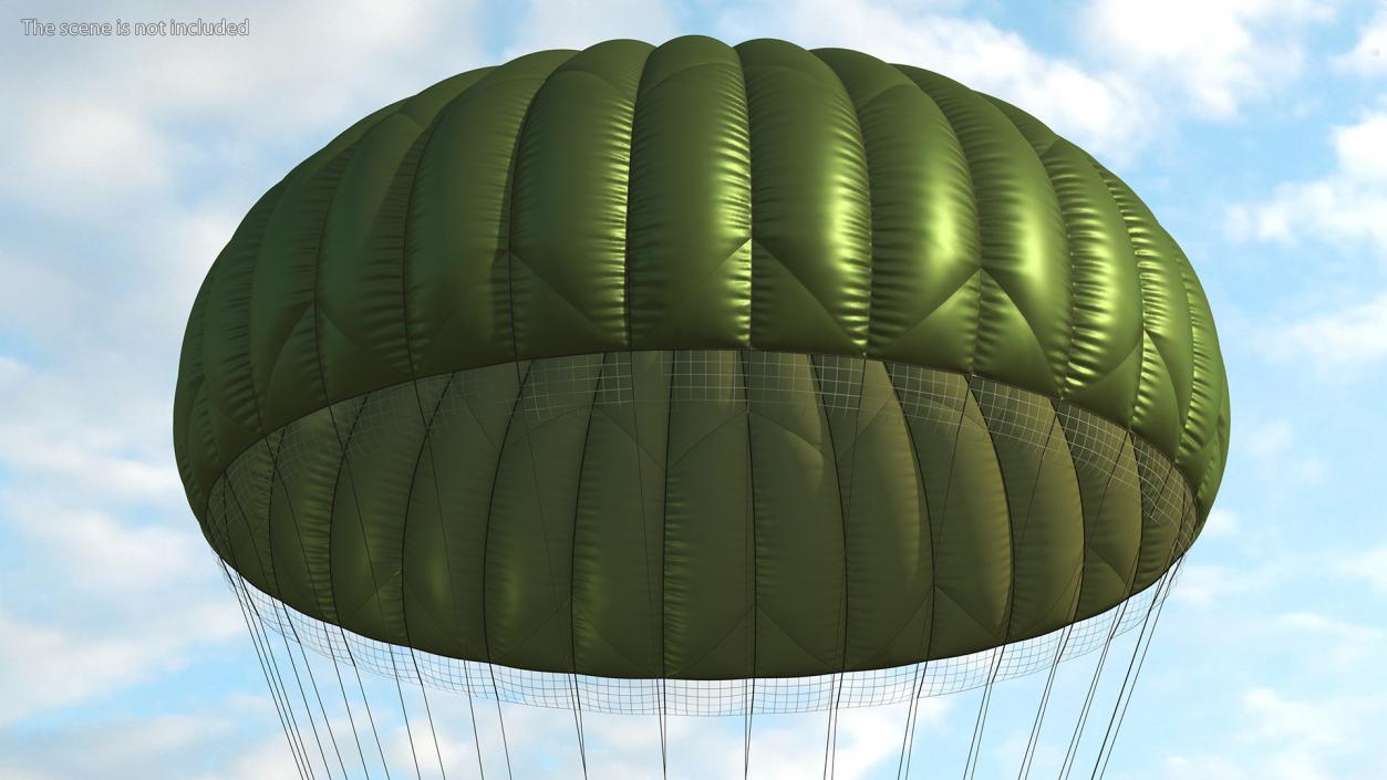 Parachute with US Military Pilot 2 3D model