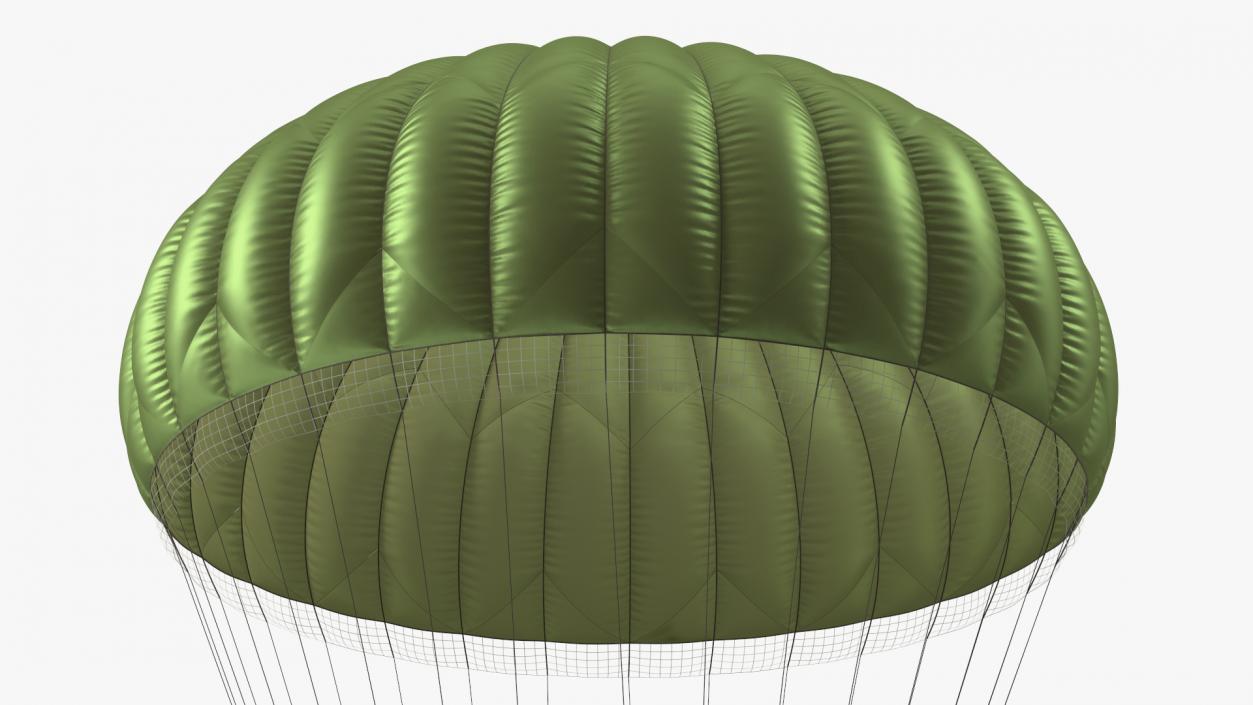 Parachute with US Military Pilot 2 3D model