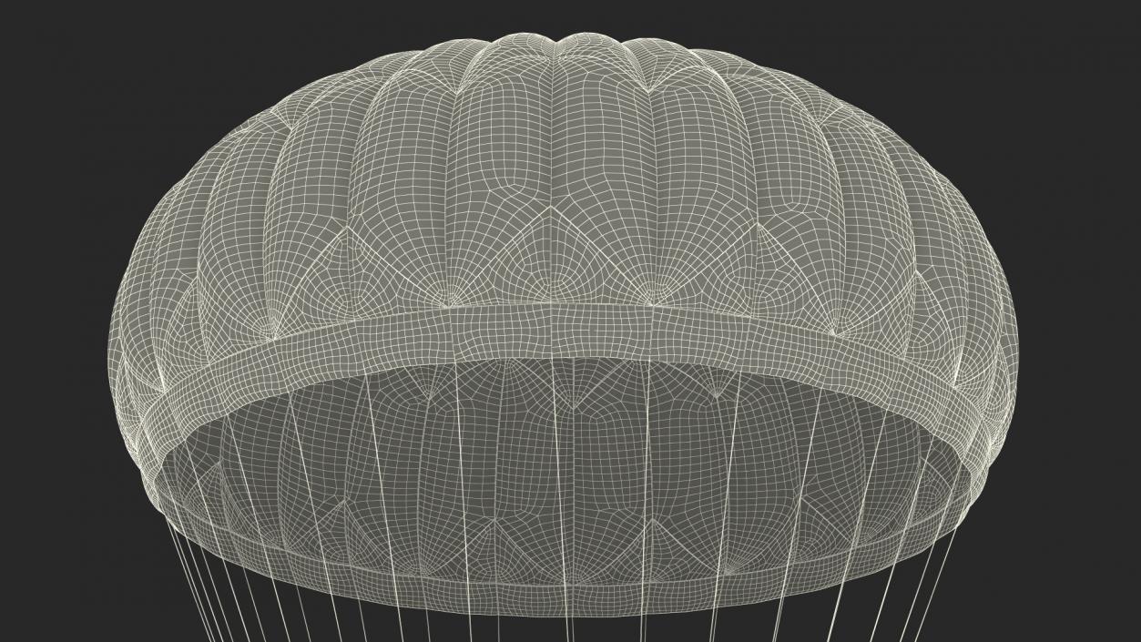 Parachute with US Military Pilot 2 3D model