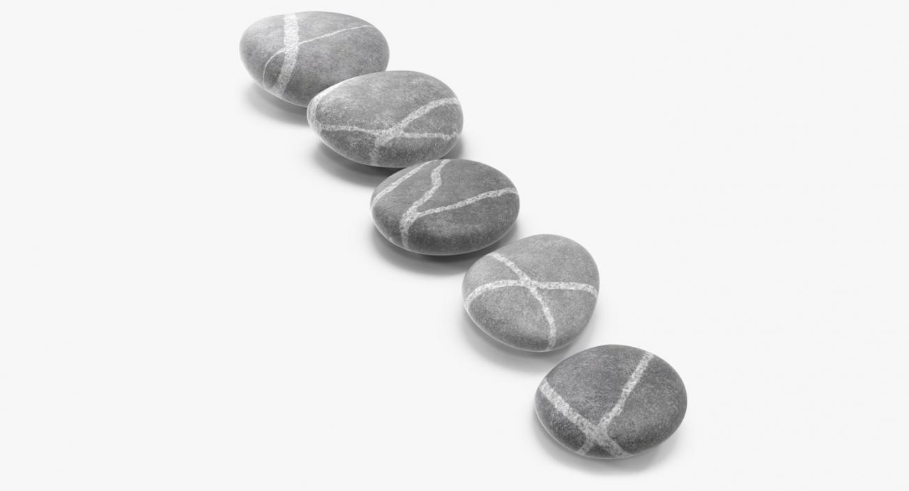 3D model Beach Stones with Quartz Veins