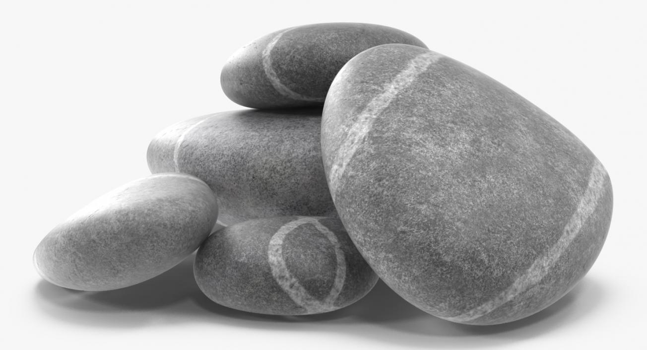 3D model Beach Stones with Quartz Veins