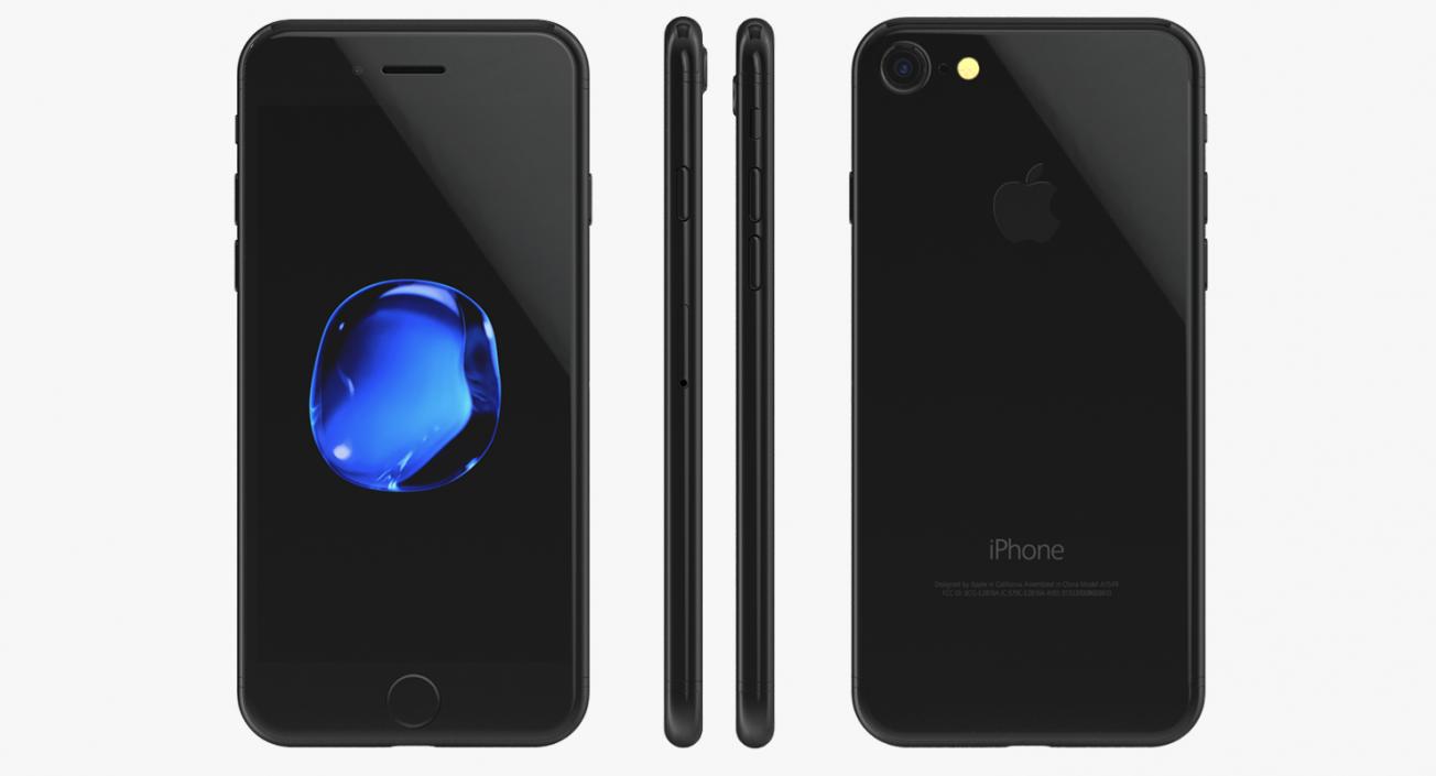 3D IPhone 7 Jet Black model