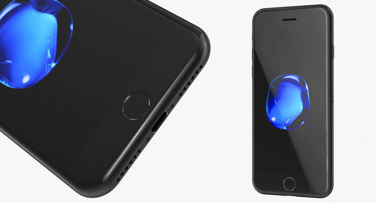 3D IPhone 7 Jet Black model