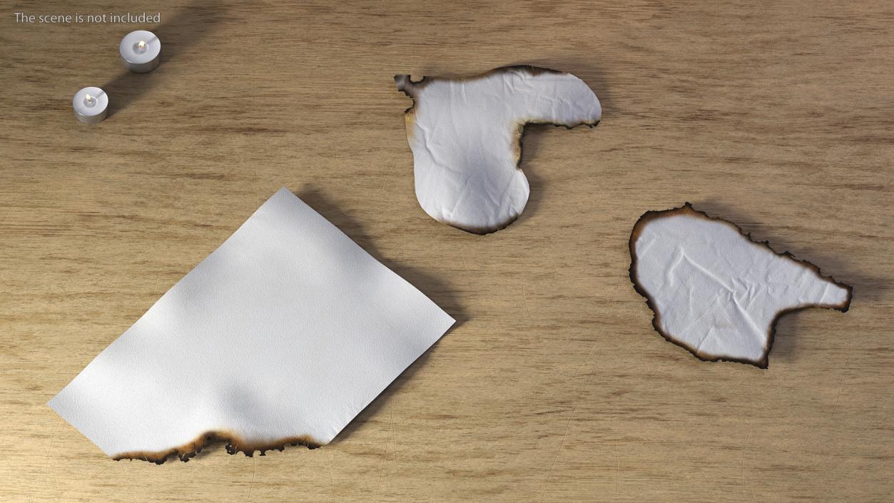 3D Burnt Pieces of Paper