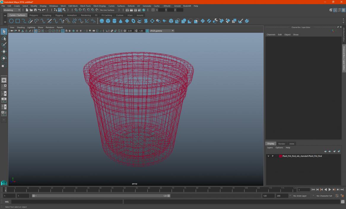 3D Plant Pot Red model