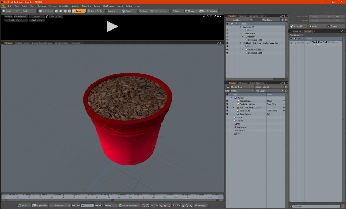 3D Plant Pot Red model