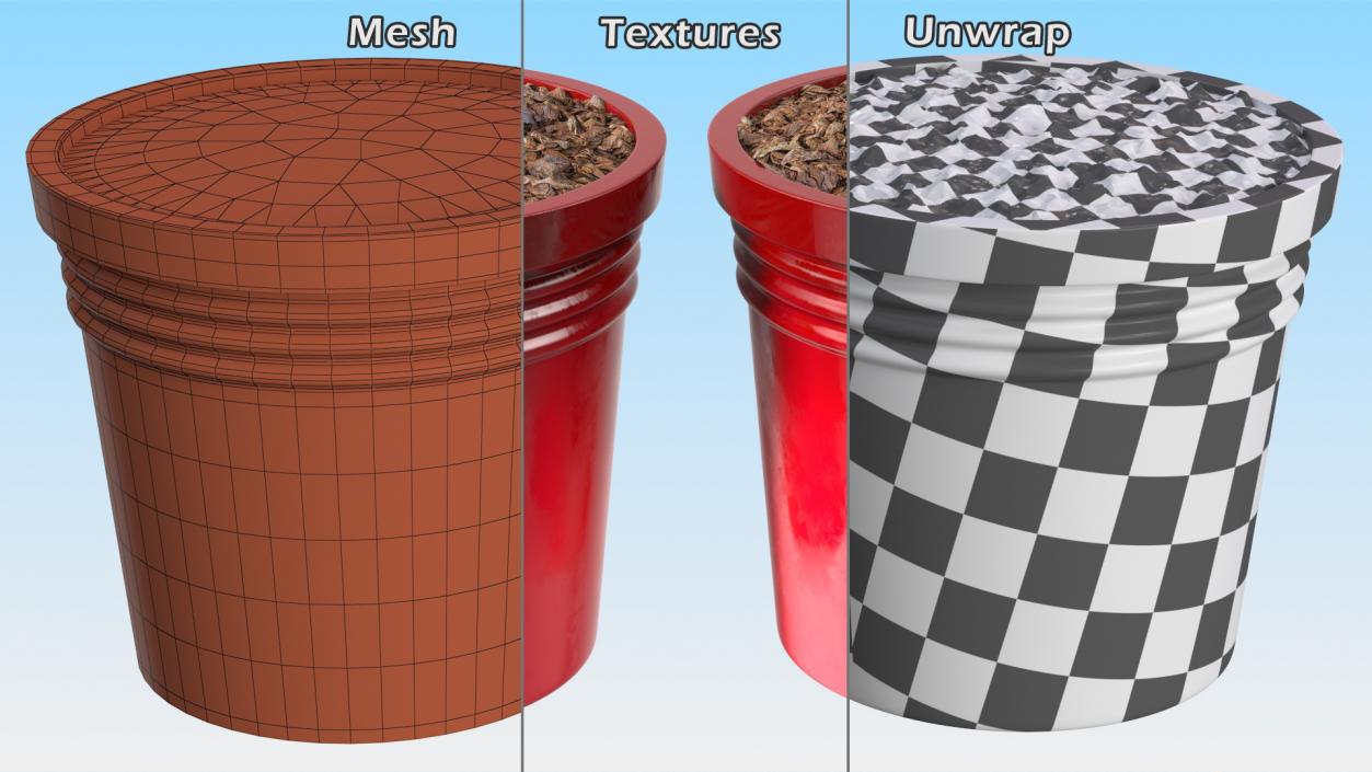 3D Plant Pot Red model