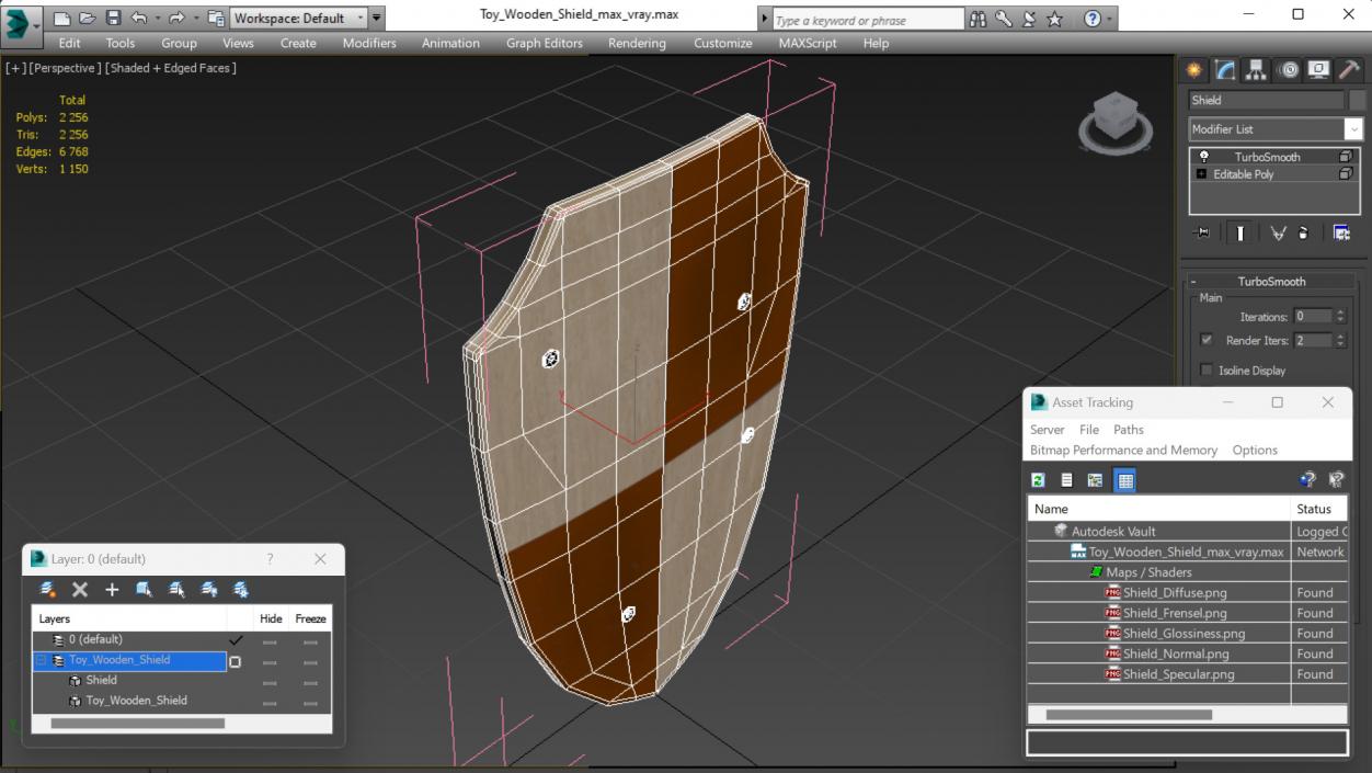 Toy Wooden Shield 2 3D model