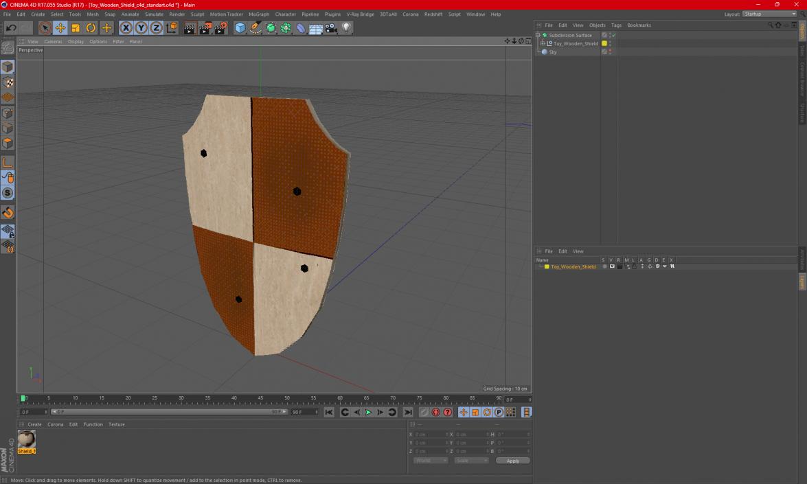 Toy Wooden Shield 2 3D model