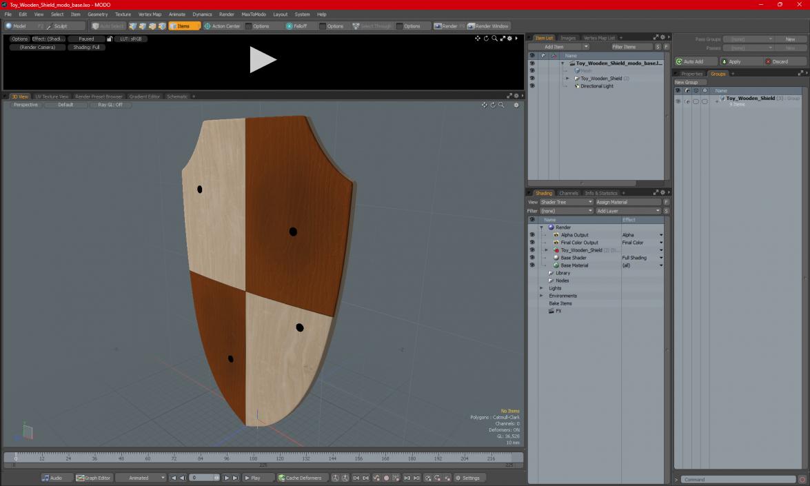 Toy Wooden Shield 2 3D model