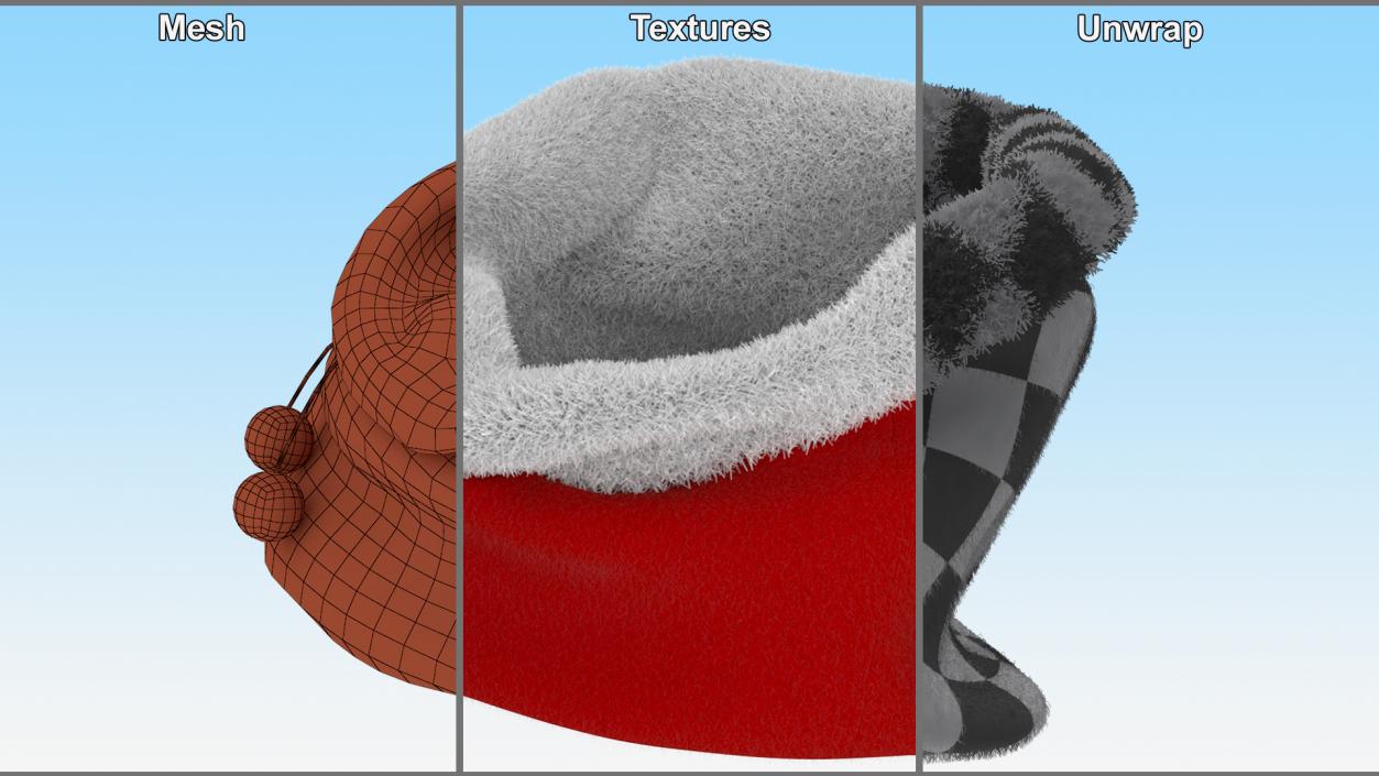 Santa Empty Bag Fur 3D model