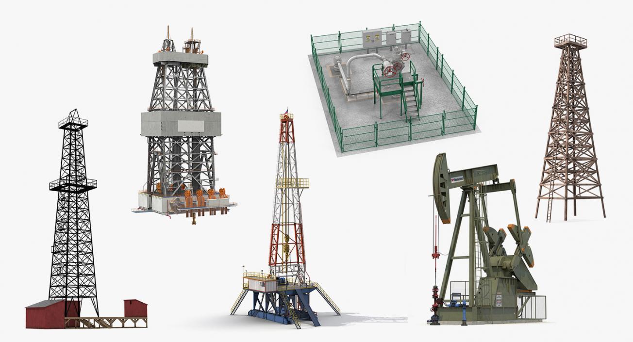 Oil Production Equipment Collection 5 3D