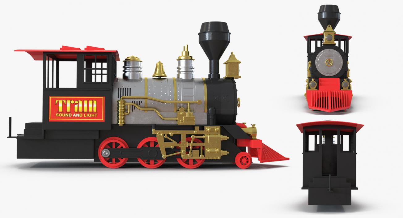 Train Toy Locomotive Rigged 3D