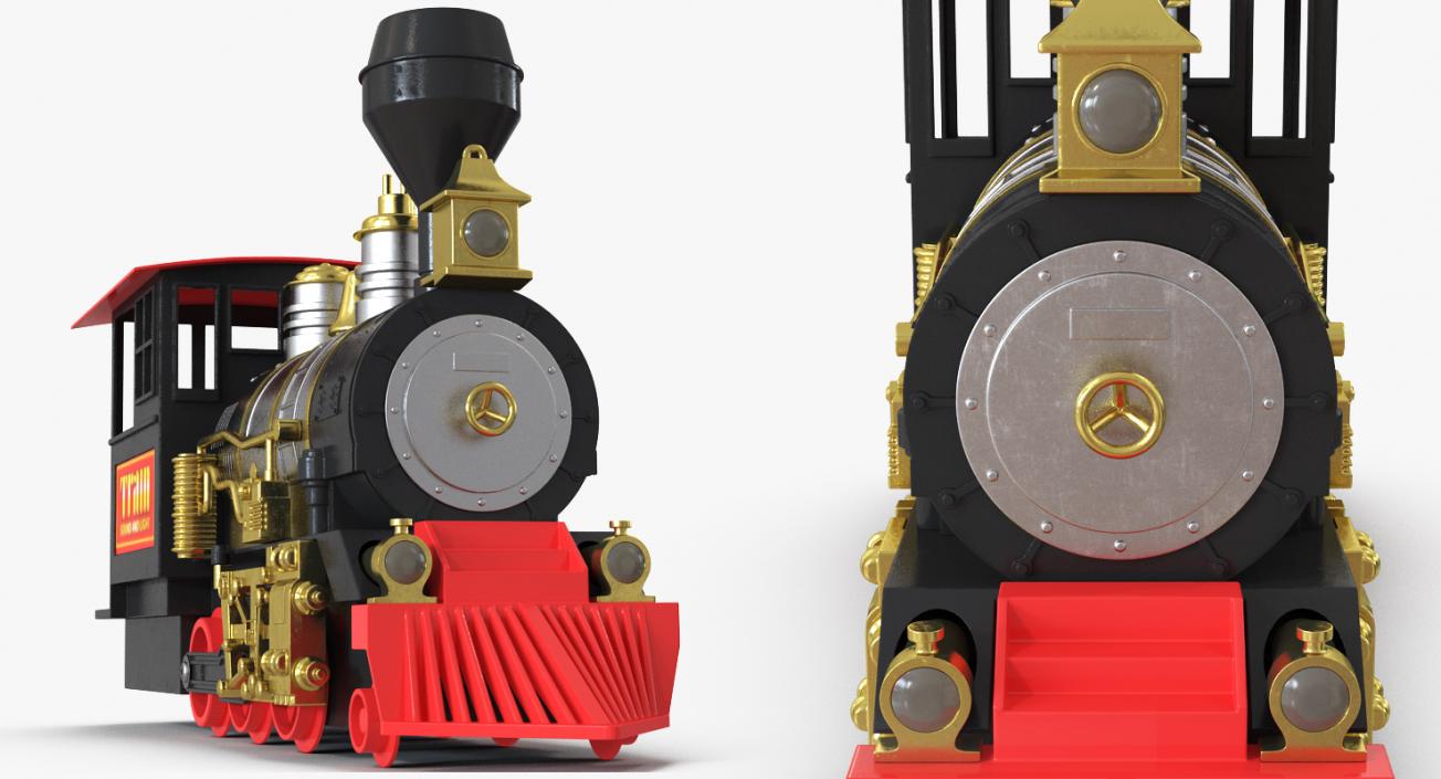 Train Toy Locomotive Rigged 3D