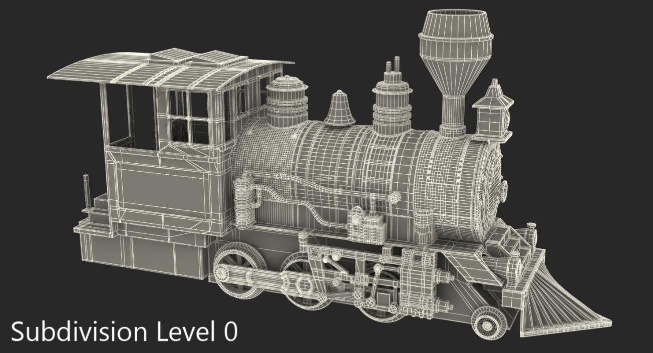 Train Toy Locomotive Rigged 3D