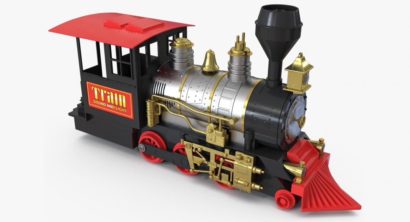 Train Toy Locomotive Rigged 3D