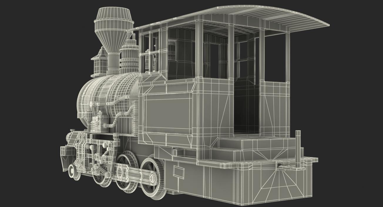 Train Toy Locomotive Rigged 3D