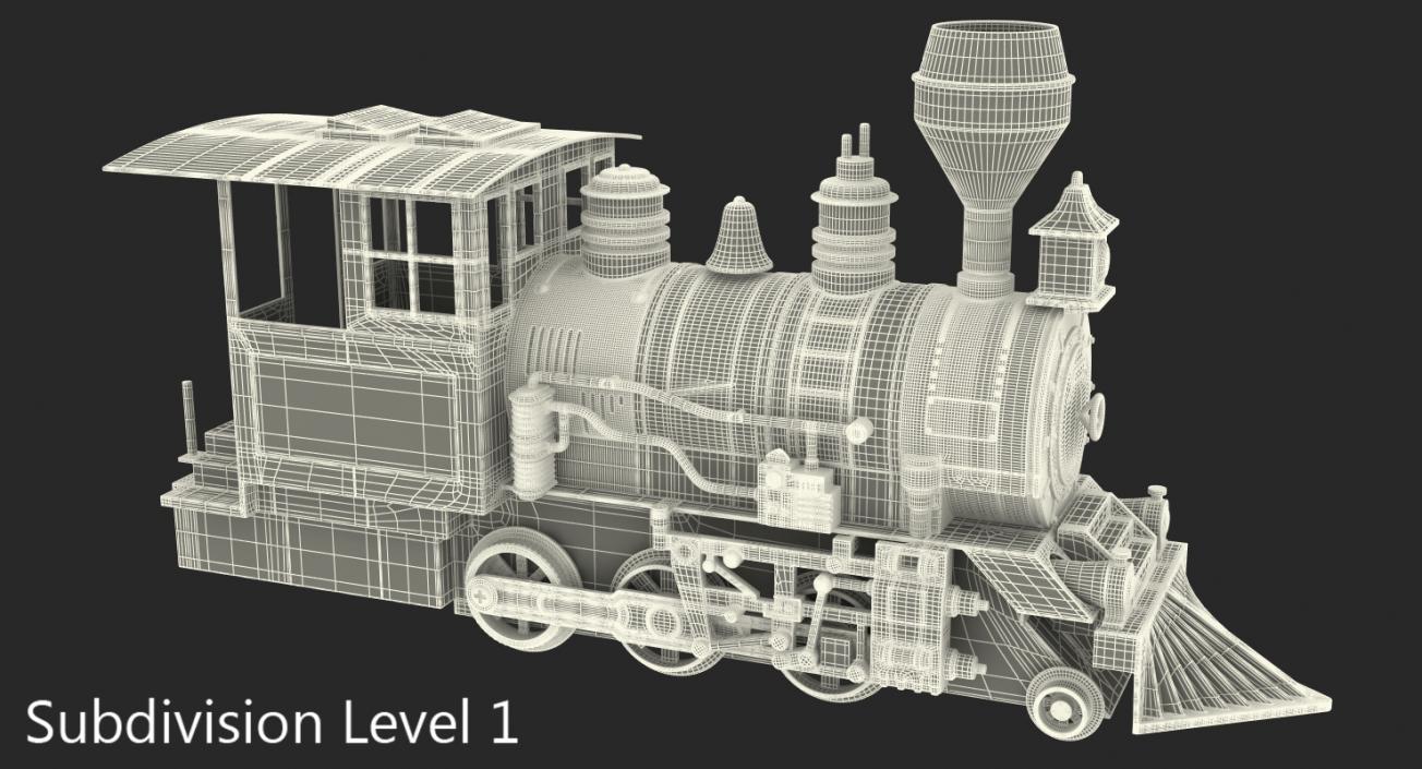 Train Toy Locomotive Rigged 3D