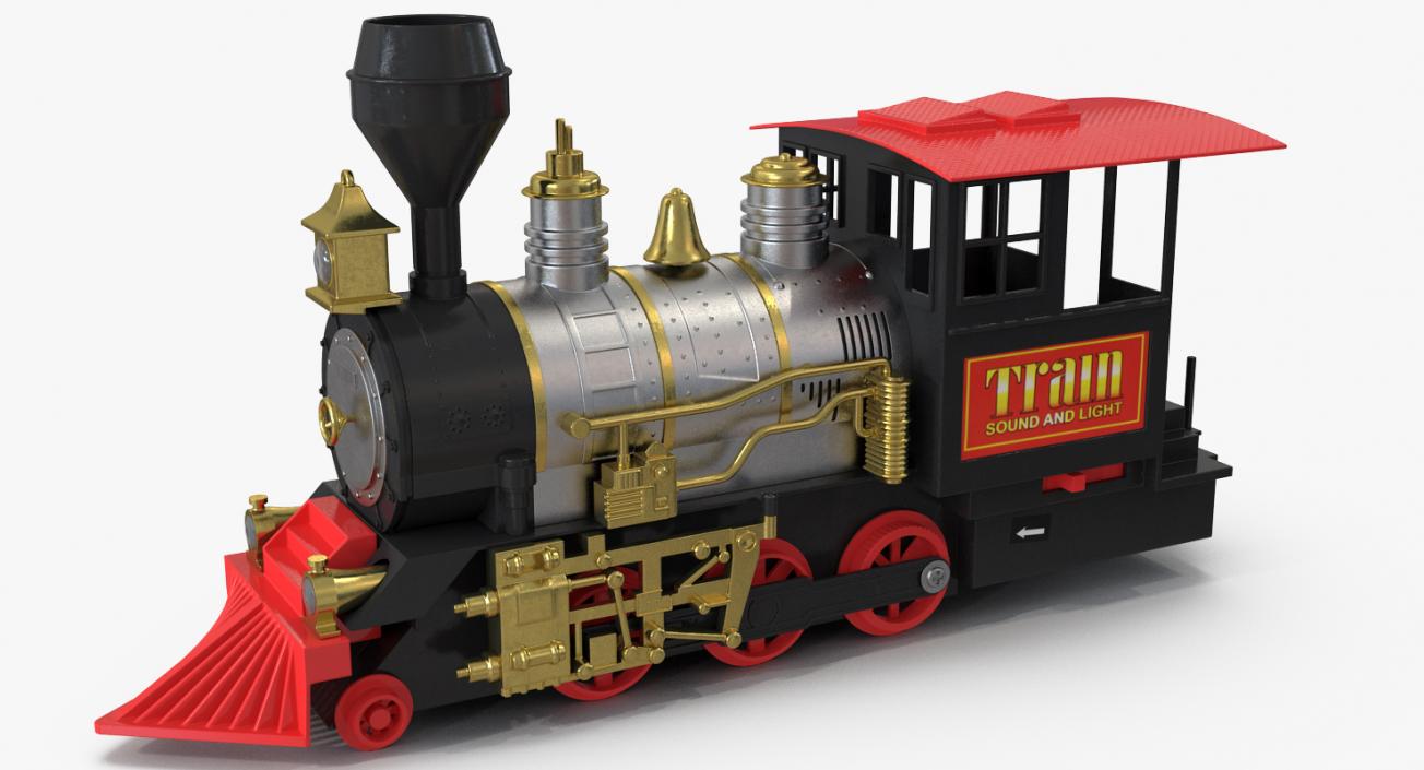 Train Toy Locomotive Rigged 3D