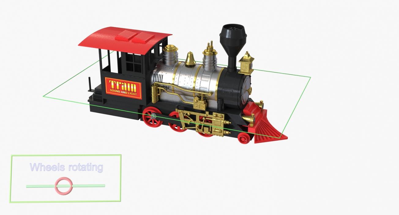 Train Toy Locomotive Rigged 3D