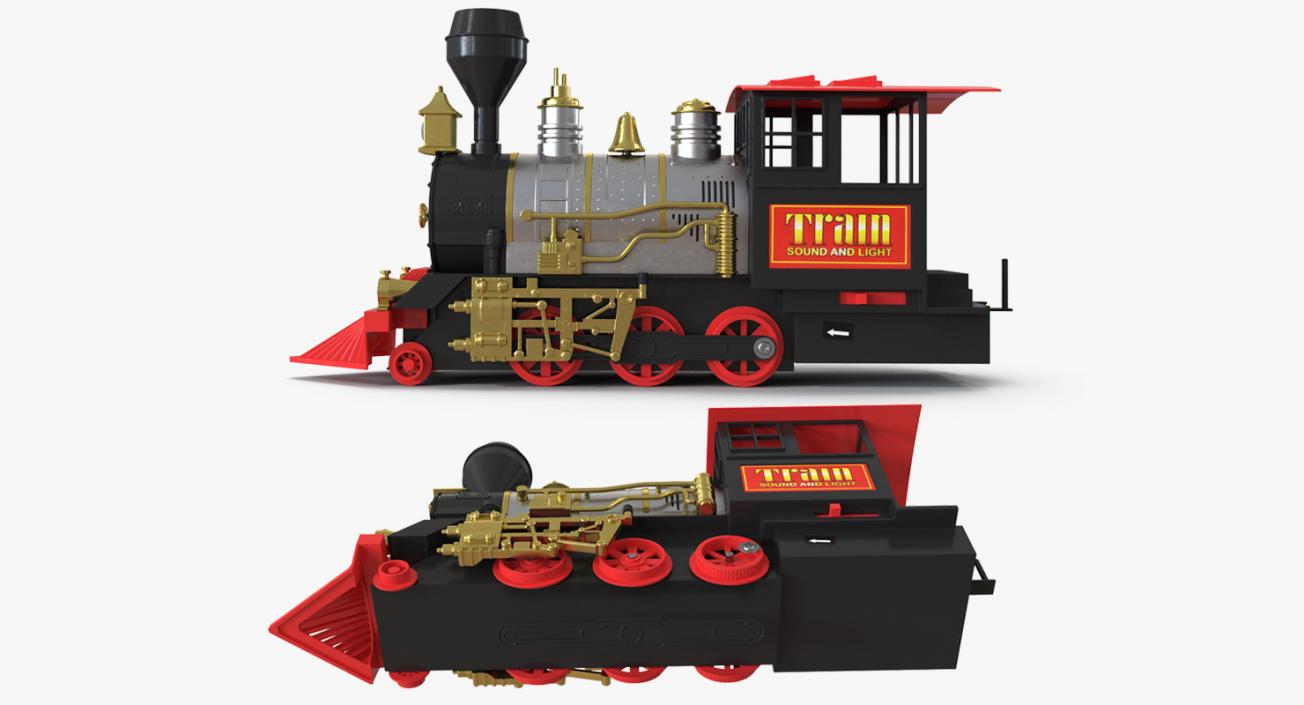 Train Toy Locomotive Rigged 3D