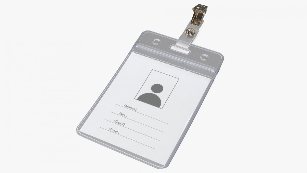 Vertical ID Badge Holder with Clip 3D model