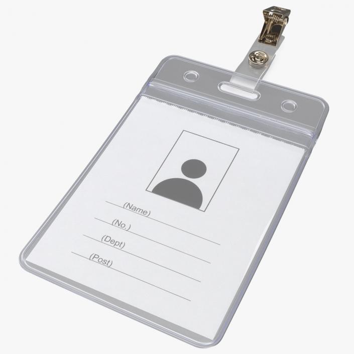 Vertical ID Badge Holder with Clip 3D model