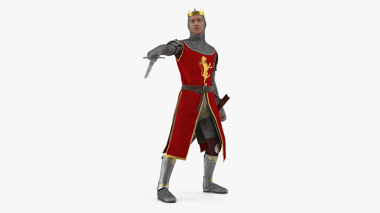 3D Crusader Knight King Rigged for Maya