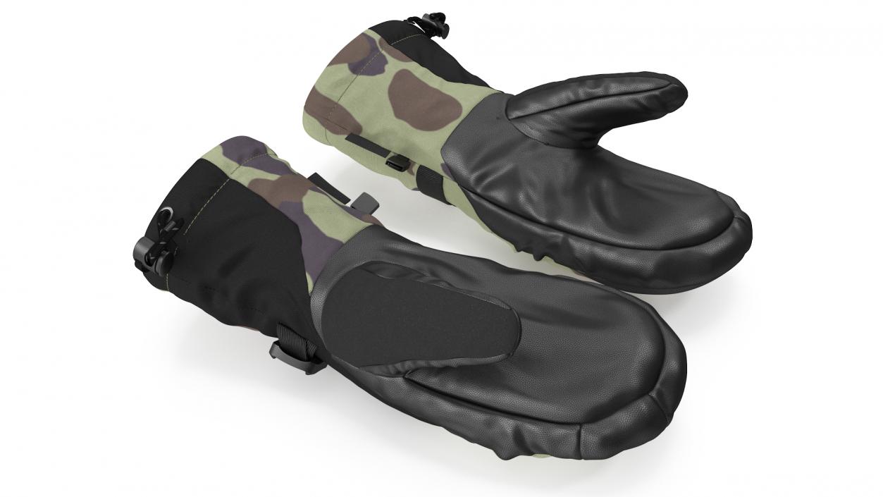 3D model Snow Skiing Mens Waterproof Mittens Camo