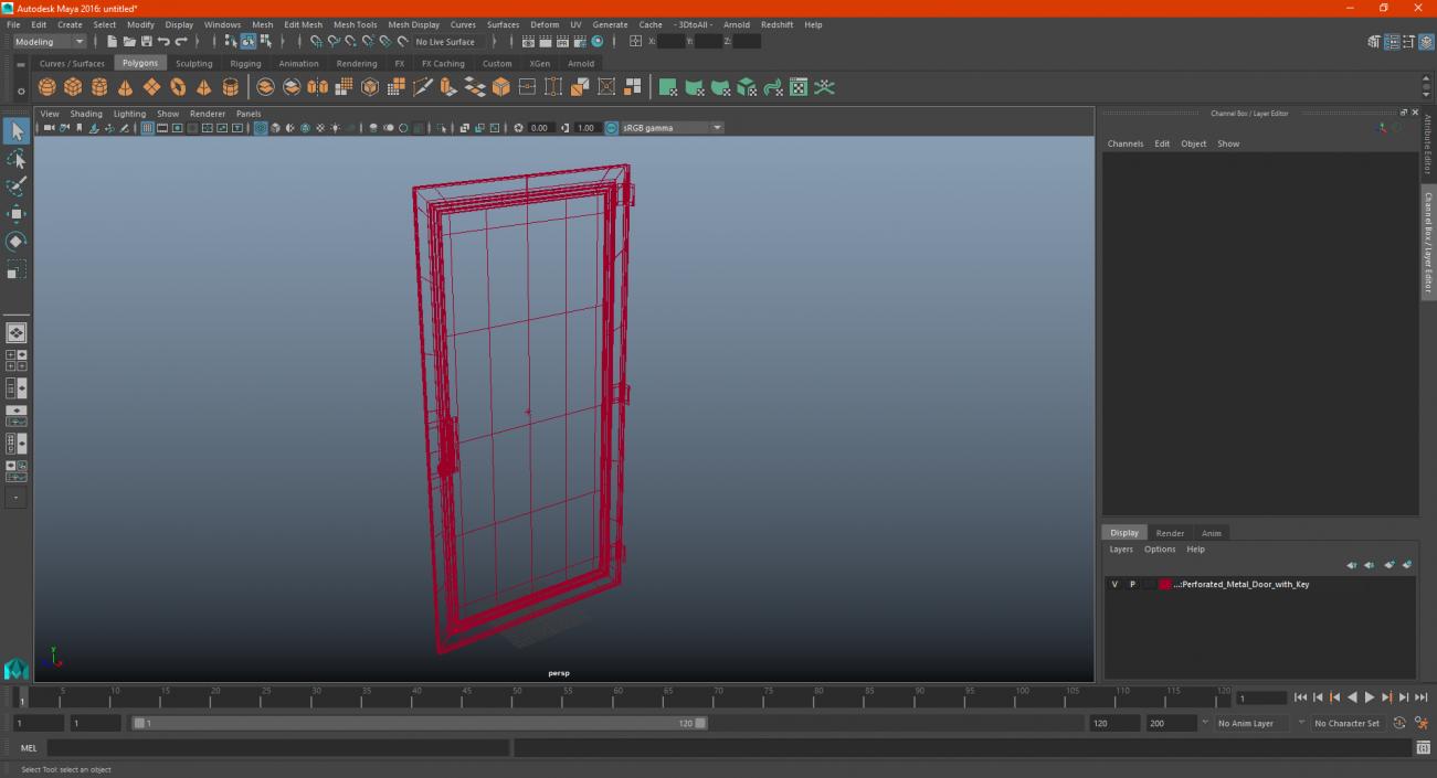 3D model Perforated Metal Door with Key