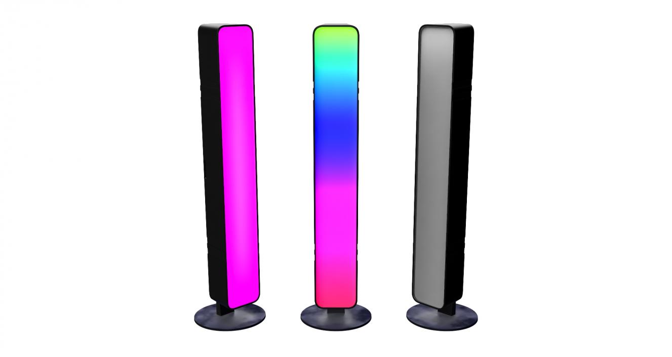 3D Vertical Dynamic Ambient Light Bar Set model